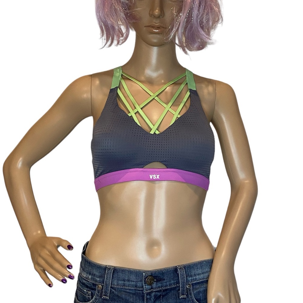 Victoria Sport Victoria’s Secret VSX Racerback Strappy Sport Bra Size 32C VGC